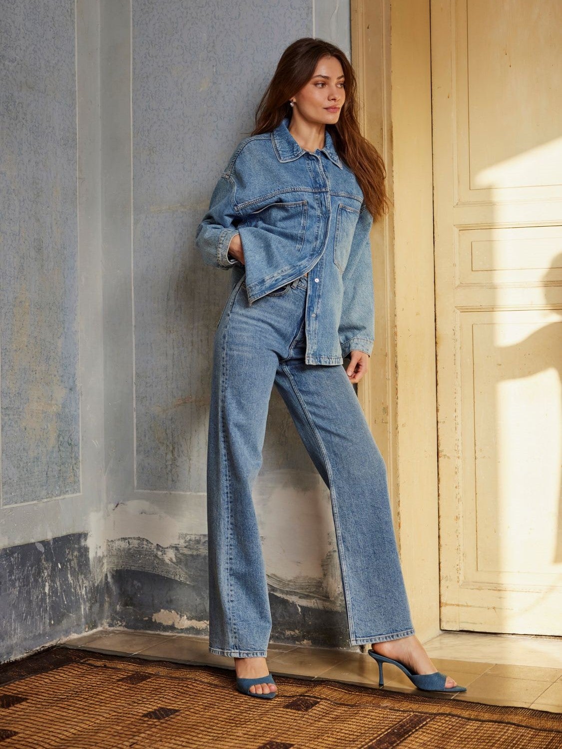 Fashionable denim set Medium Blue ONLY® - Main Image