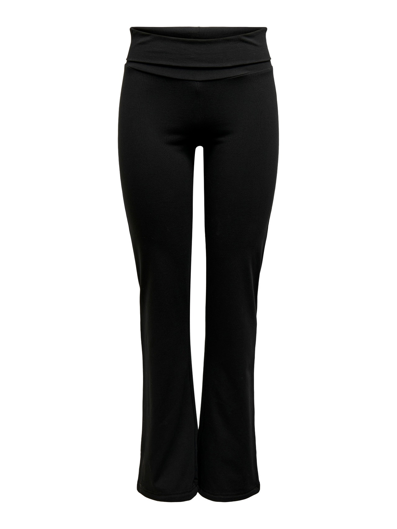 ONLY Flared Fit Mid waist Flared legs Cuffs with elastic binding Trousers -Black - 15062199