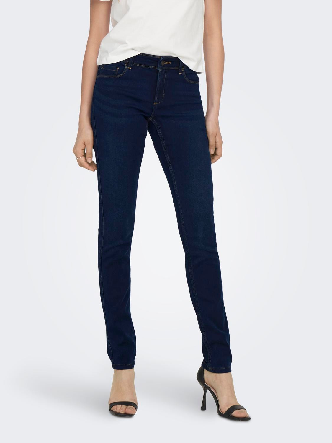 ONLY Skinny Fit Jeans -Dark Blue Denim - 15077791