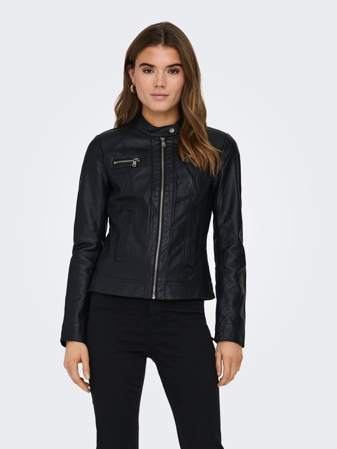 Women s Leather Faux Leather Jackets ONLY