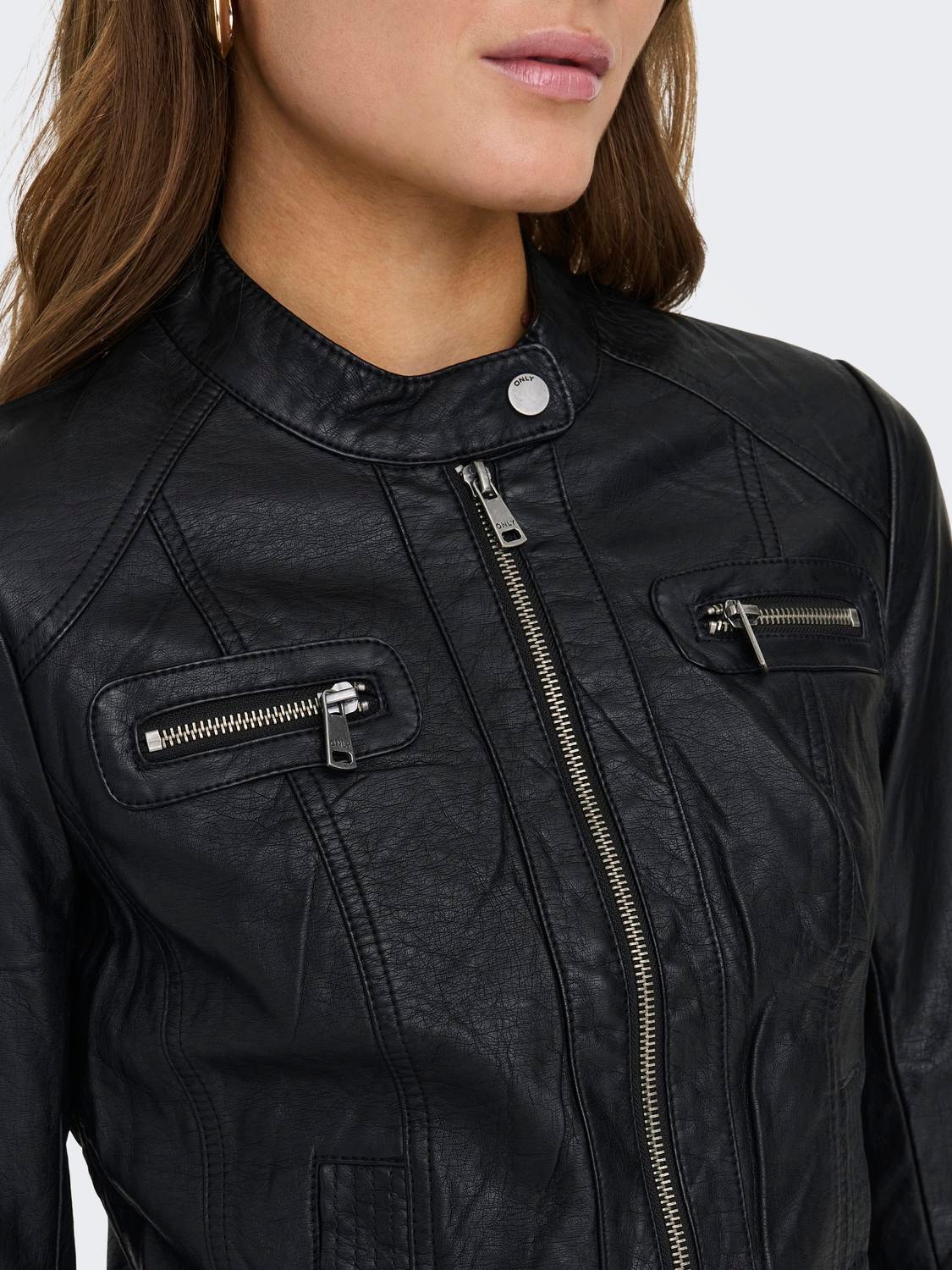 ONLY Zip PU-jacket -Black - 15081400