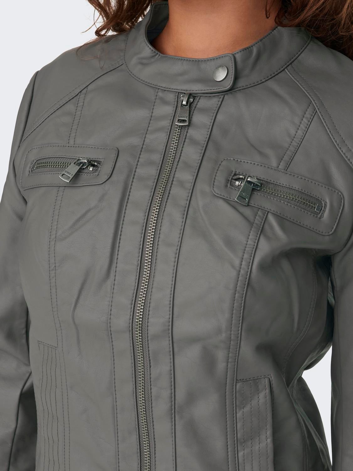 Only biker jacket grey hotsell