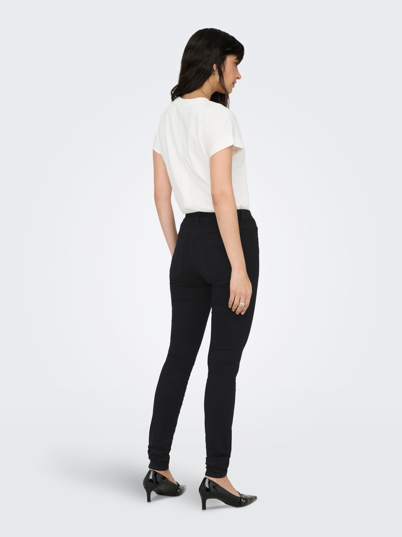 ONLY ONLROYAL Taille moyenne Skinny Fit Jeans -Black - 15092650