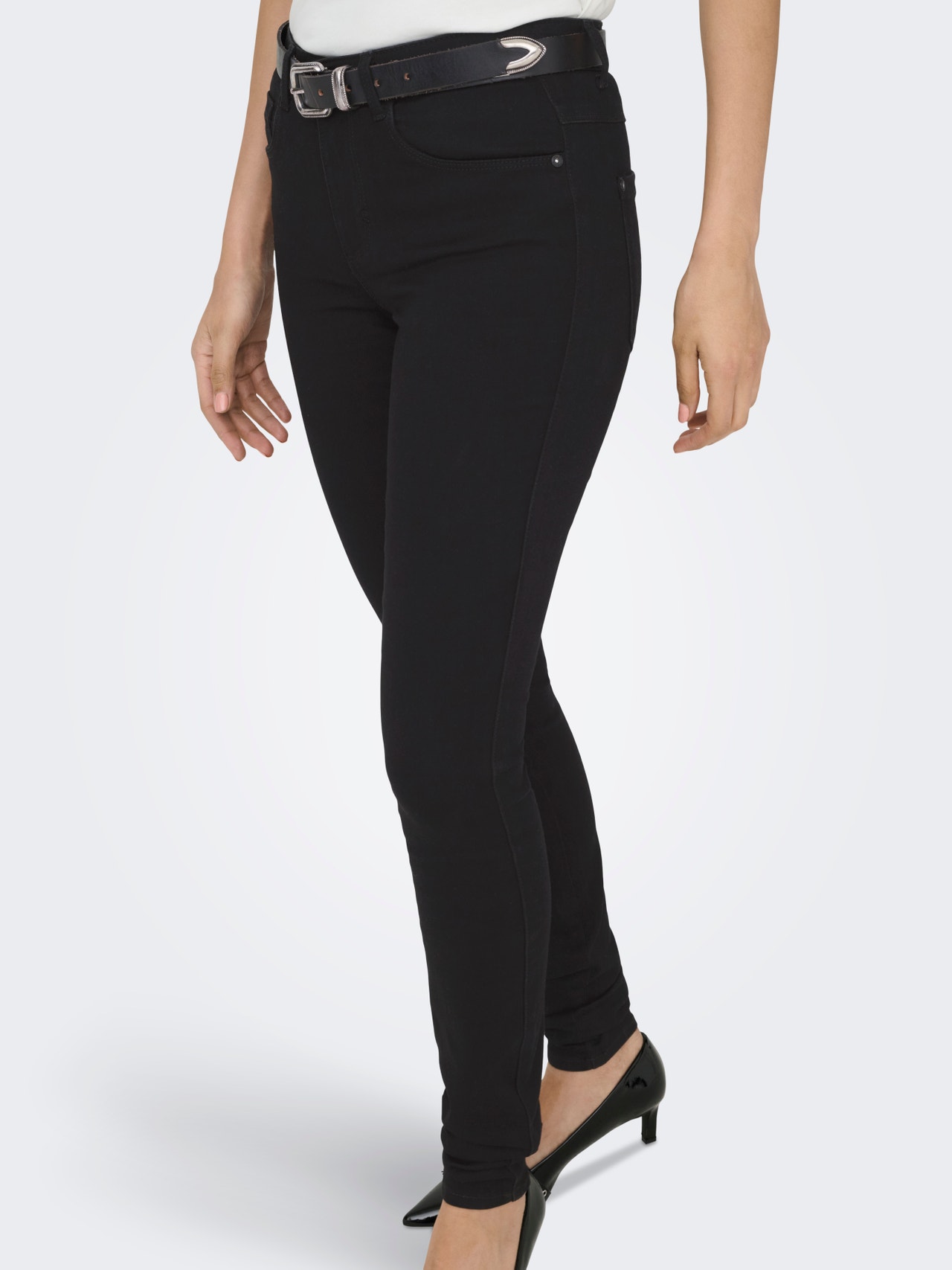 ONLY ONLROYAL Taille moyenne Skinny Fit Jeans -Black - 15092650