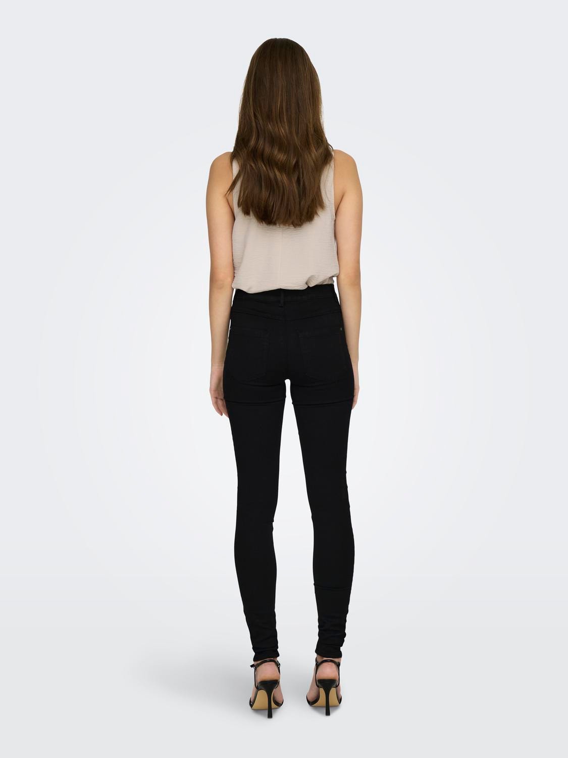 ONLY Skinny Fit Hohe Taille Jeans -Black - 15093134