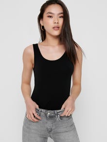 ONLY Stretch Fit Round Neck Tank-Top -Black - 15095808