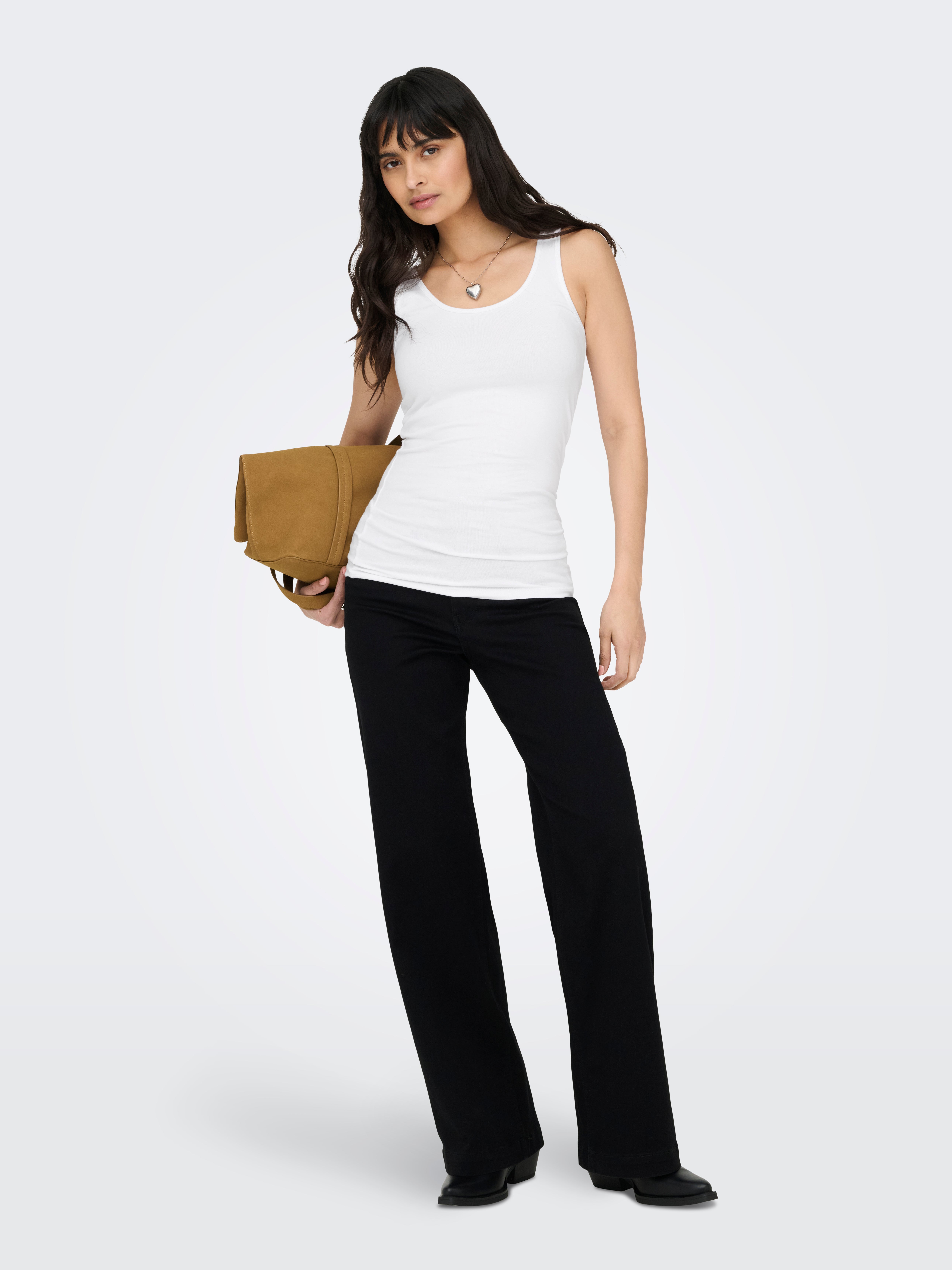 ONLY Onlfrida Tank Top Jrs Noos Top Donna, Canottiera Morbida, Stile Rilassato, Marca Danese