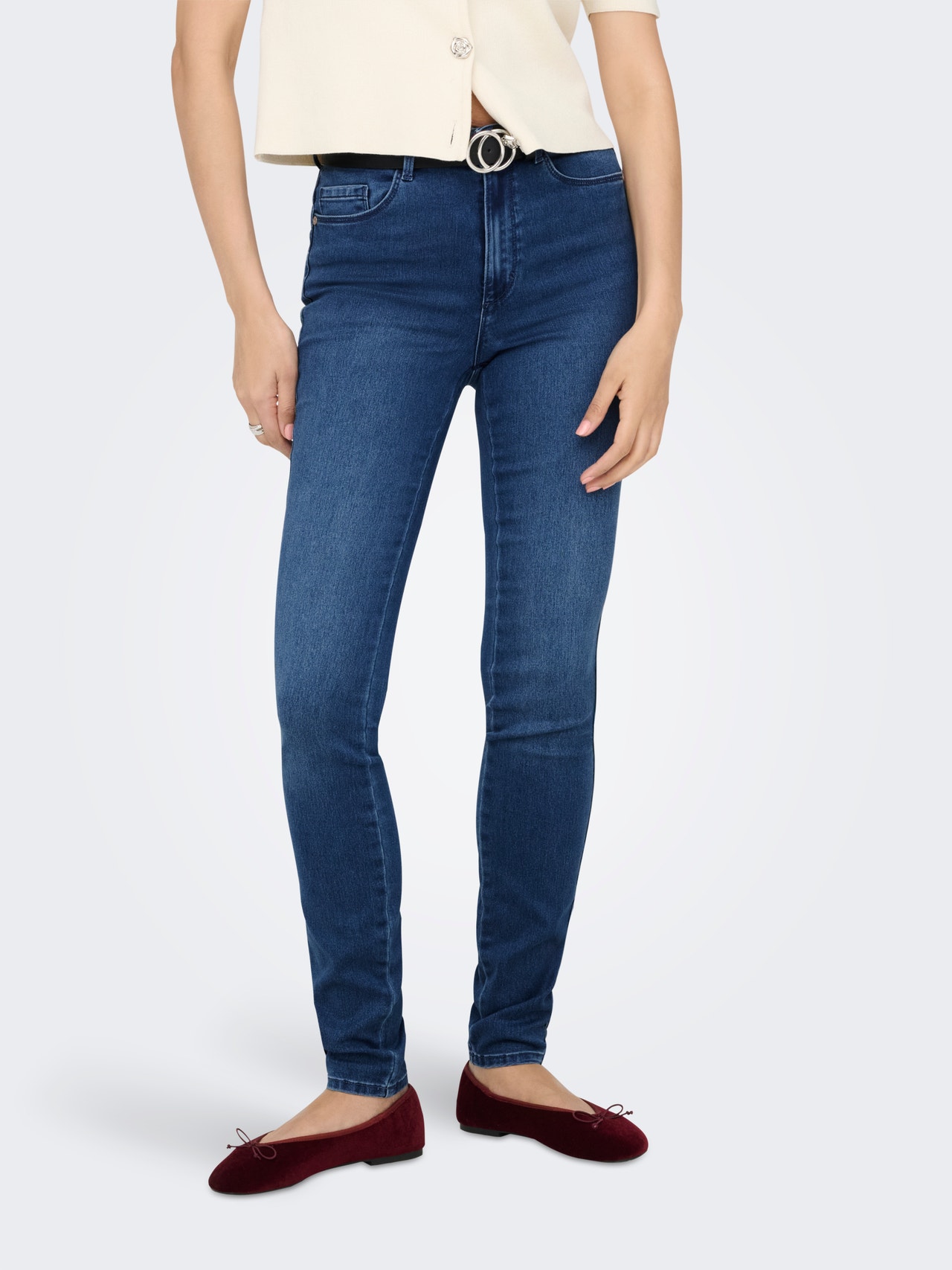 ONLY ONLROYAL High waist Skinny Fit Jeans -Medium Blue Denim - 15097919