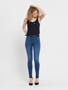 ONLY Skinny Fit Hohe Taille Jeans -Medium Blue Denim - 15097919