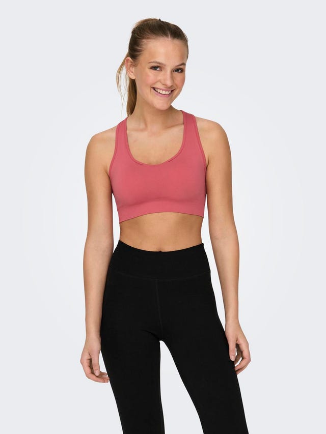 Buy ONLY Play Women Solid Pink Sports Bra online