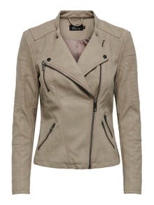 ONLY Leather look Jacket -Weathered Teak - 15102997