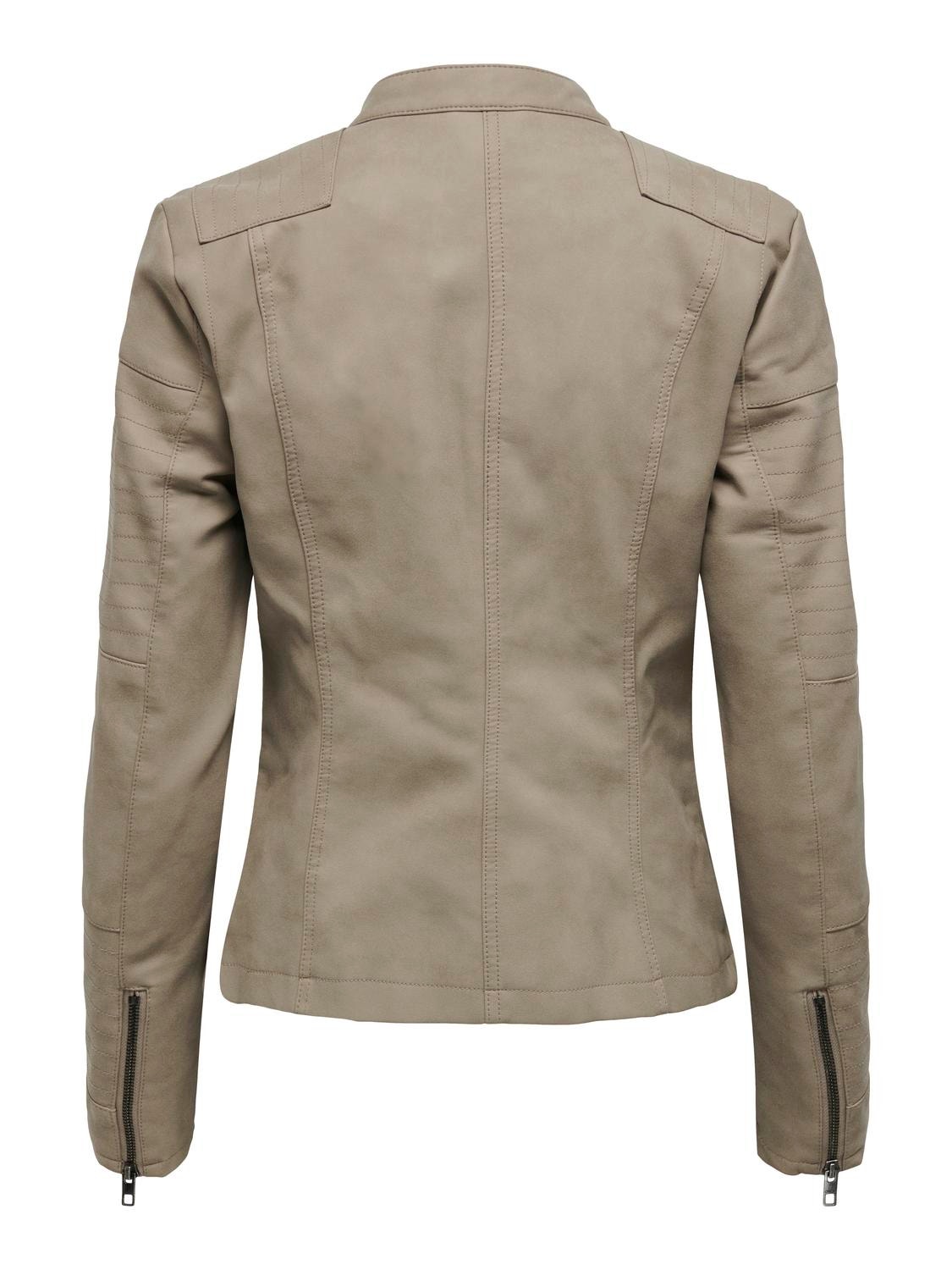 ONLY Leather look Jacket -Weathered Teak - 15102997