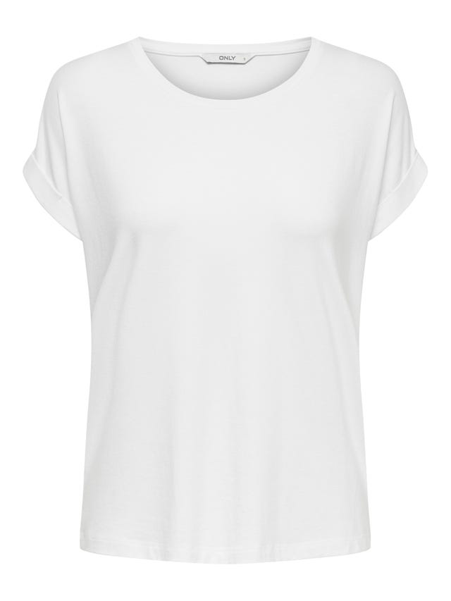 ONLY Regular fit O-hals Mouwuiteinden met omslag T-shirts - 15106662
