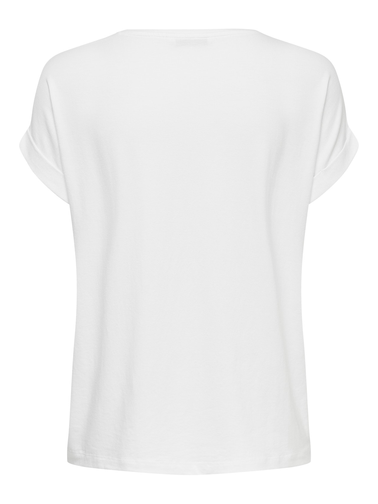 ONLY Regular fit O-hals Mouwuiteinden met omslag T-shirts -White - 15106662