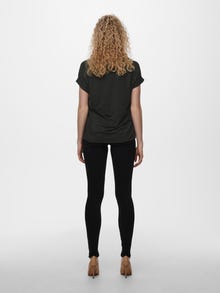 ONLY T-shirts Regular Fit Col rond Poignets repliés -Dark Grey Melange - 15106662