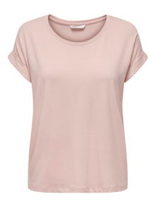 ONLY T-shirts Regular Fit Col rond Poignets repliés -Peach Whip - 15106662