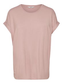 ONLY Regular fit O-hals Mouwuiteinden met omslag T-shirts -Pale Mauve - 15106662