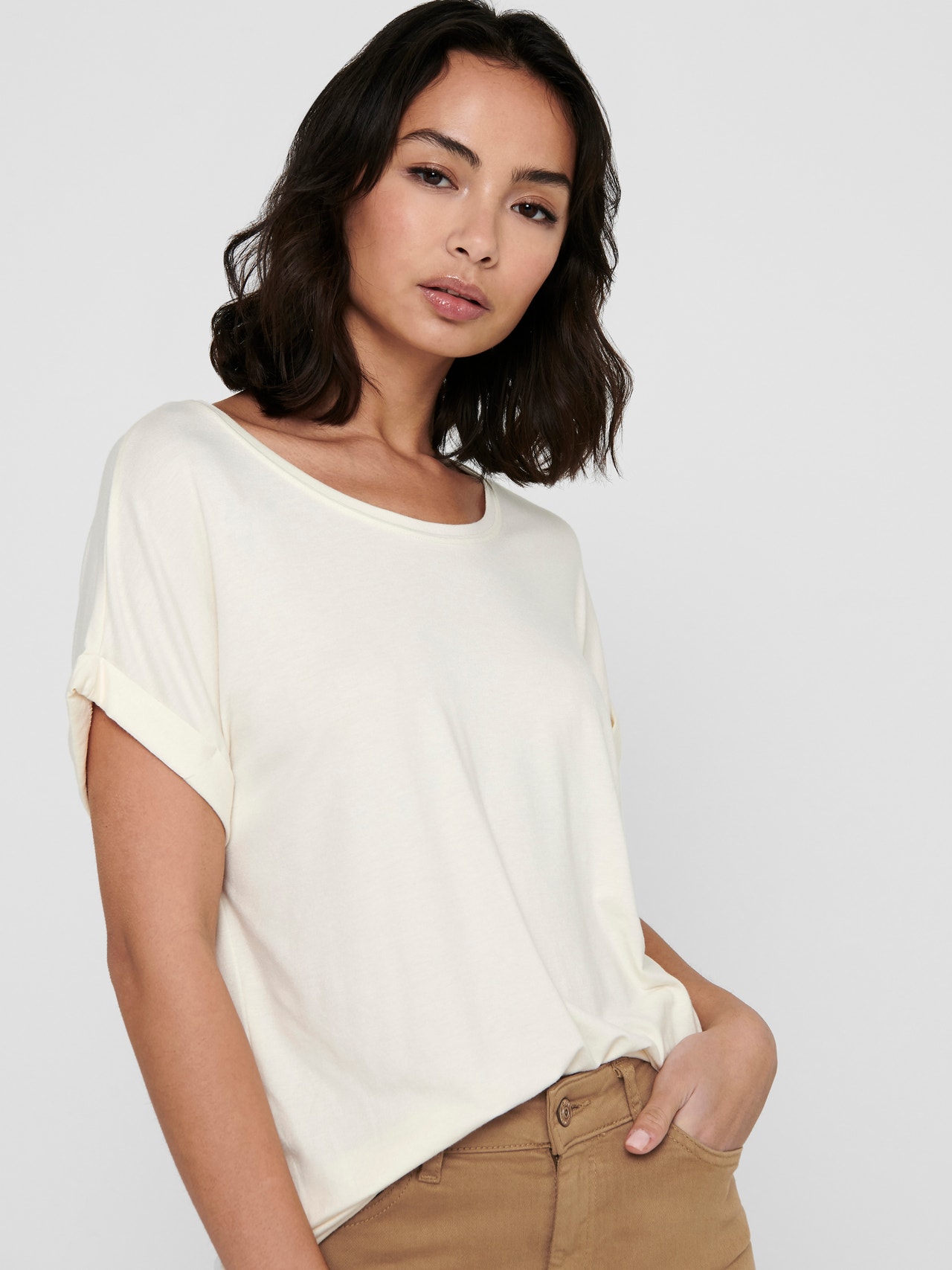 ONLY Loose fit T-shirt -Antique White - 15106662