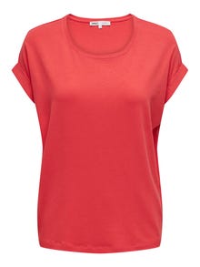ONLY Tavapärane lõige Ümmargune kaelus Üles volditud mansetid T-särk -Cayenne - 15106662
