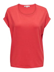 ONLY Regular fit O-hals Mouwuiteinden met omslag T-shirts -Cayenne - 15106662