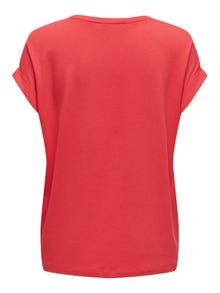 ONLY Regular fit O-hals Mouwuiteinden met omslag T-shirts -Cayenne - 15106662