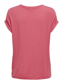 ONLY Regular fit O-hals Mouwuiteinden met omslag T-shirts -Tea Rose - 15106662