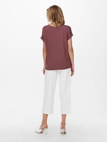 ONLY T-shirts Regular Fit Col rond Poignets repliés -Rose Brown - 15106662