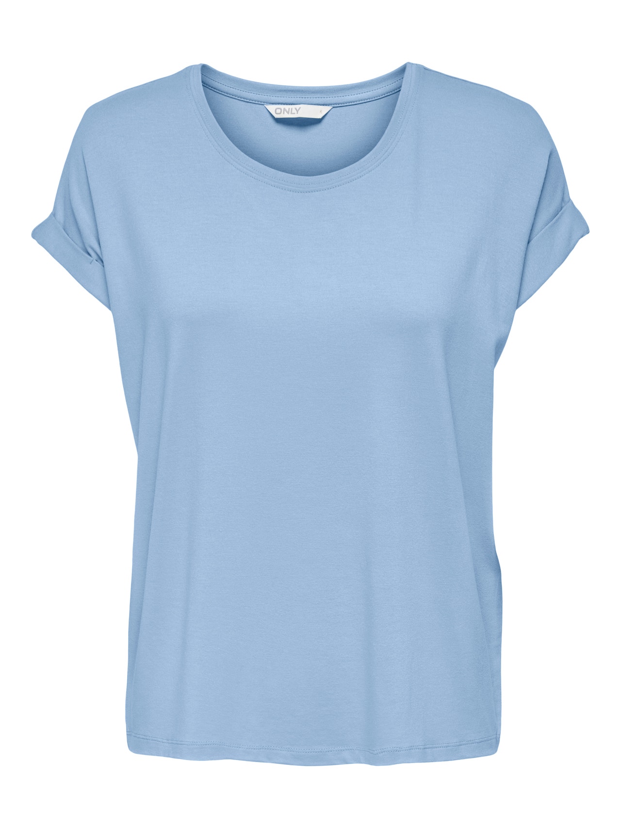 ONLY T-shirts Regular Fit Col rond Poignets repliés -Powder Blue - 15106662