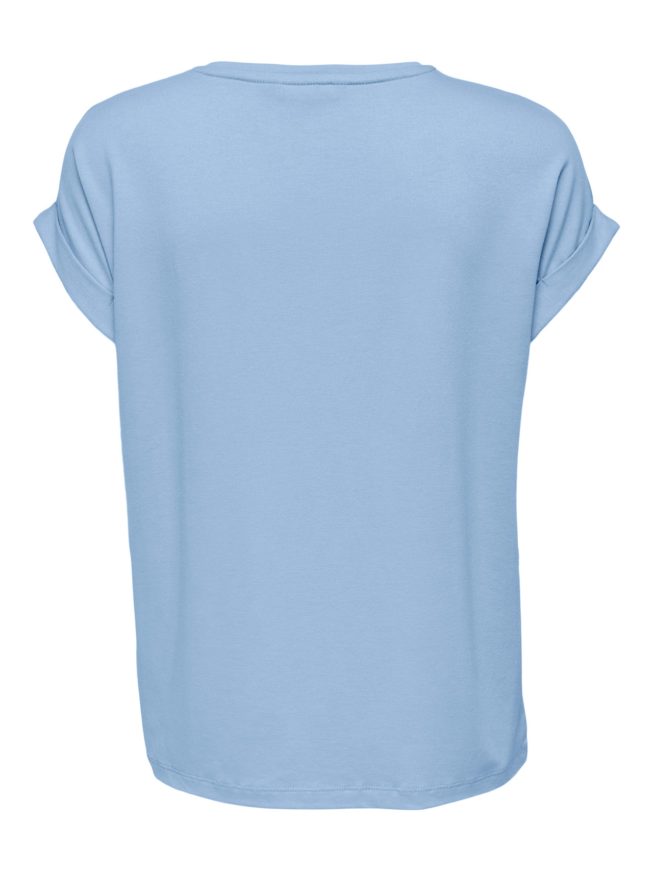 ONLY Regular Fit Round Neck Fold-up cuffs T-Shirt -Powder Blue - 15106662