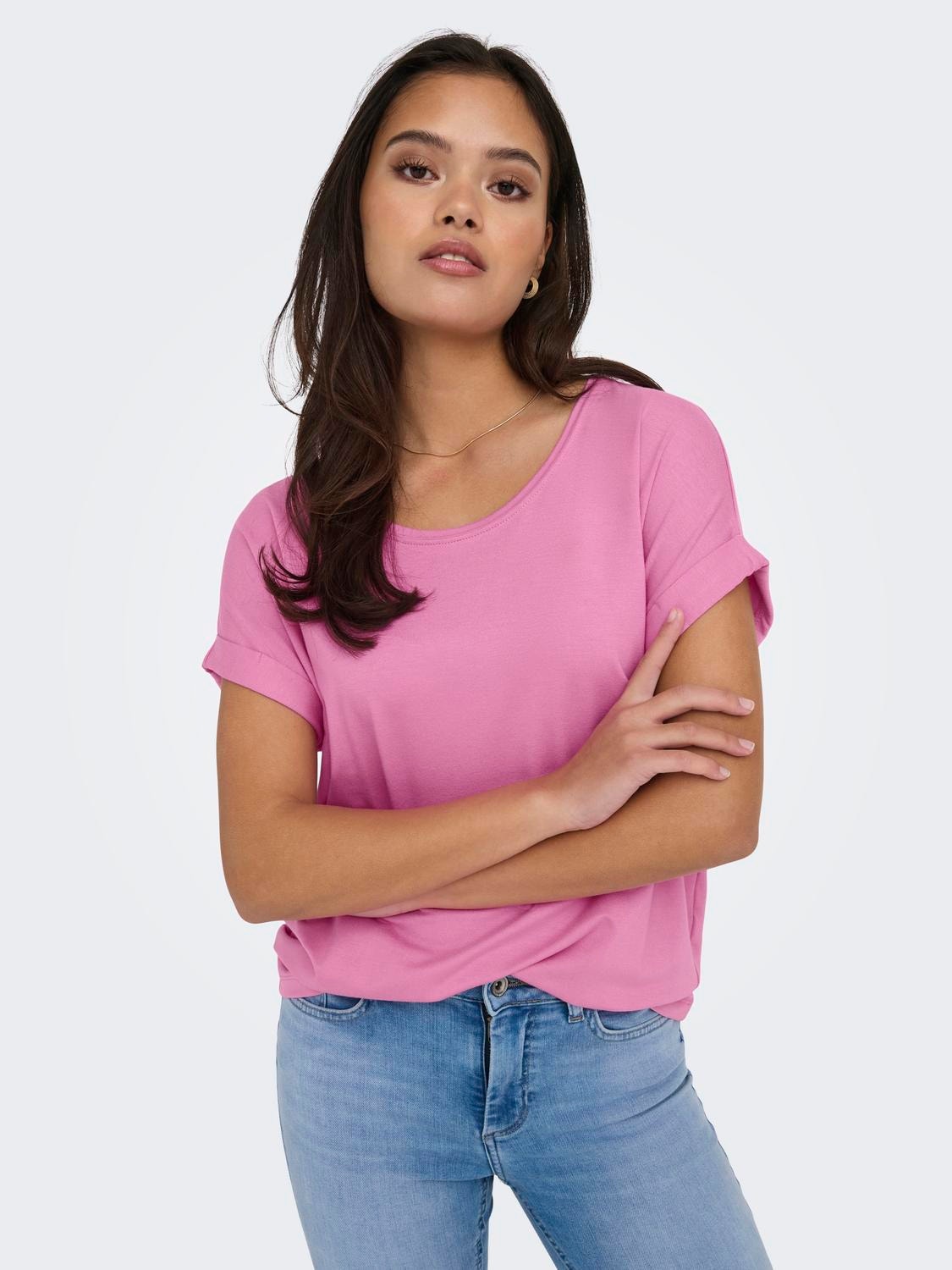 ONLY Ample T-Shirt -Fuchsia Pink - 15106662