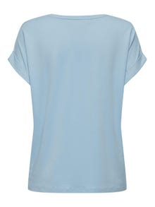 ONLY T-shirts Regular Fit Col rond Poignets repliés -Clear Sky - 15106662