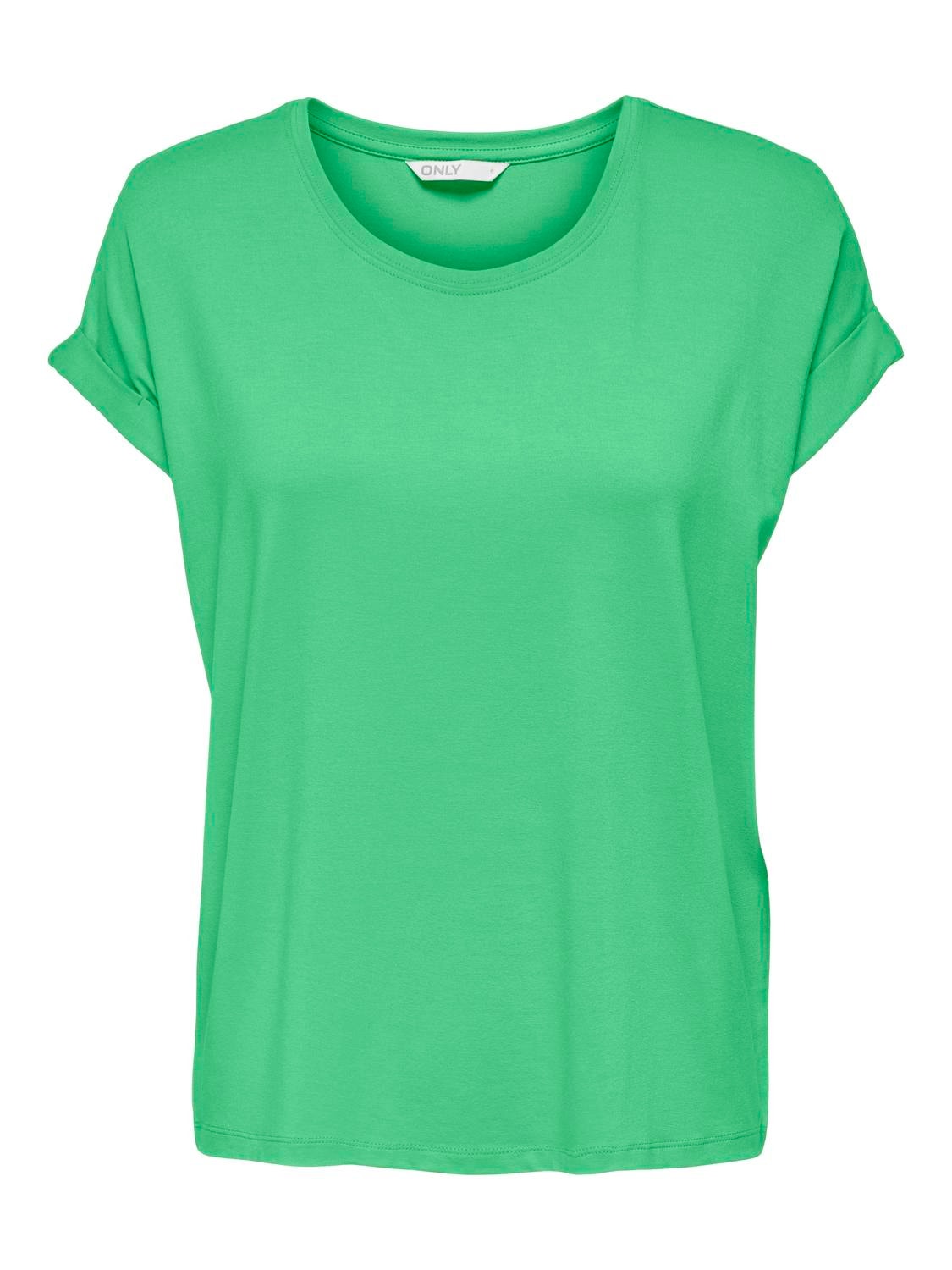 ONLY Regular fit O-hals Mouwuiteinden met omslag T-shirts -Spring Bouquet - 15106662