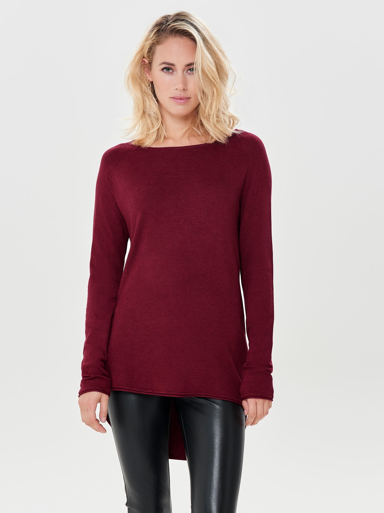 ONLY Lang Strickpullover -Sun-Dried Tomato - 15109964