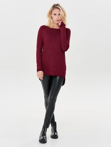 ONLY Lang Strickpullover -Sun-Dried Tomato - 15109964