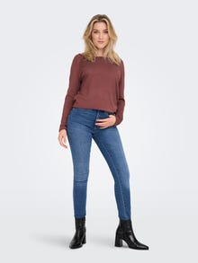 ONLY Long Knitted Pullover -Rose Brown - 15109964