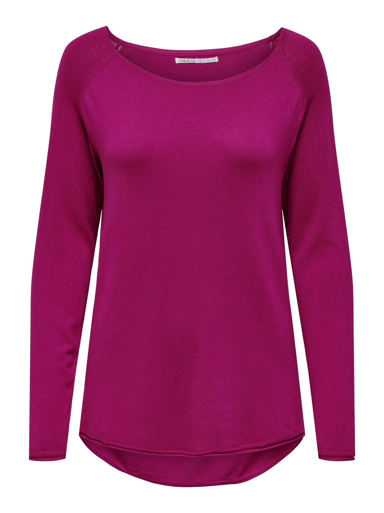 ONLY Long Knitted Pullover -Festival Fuchsia - 15109964