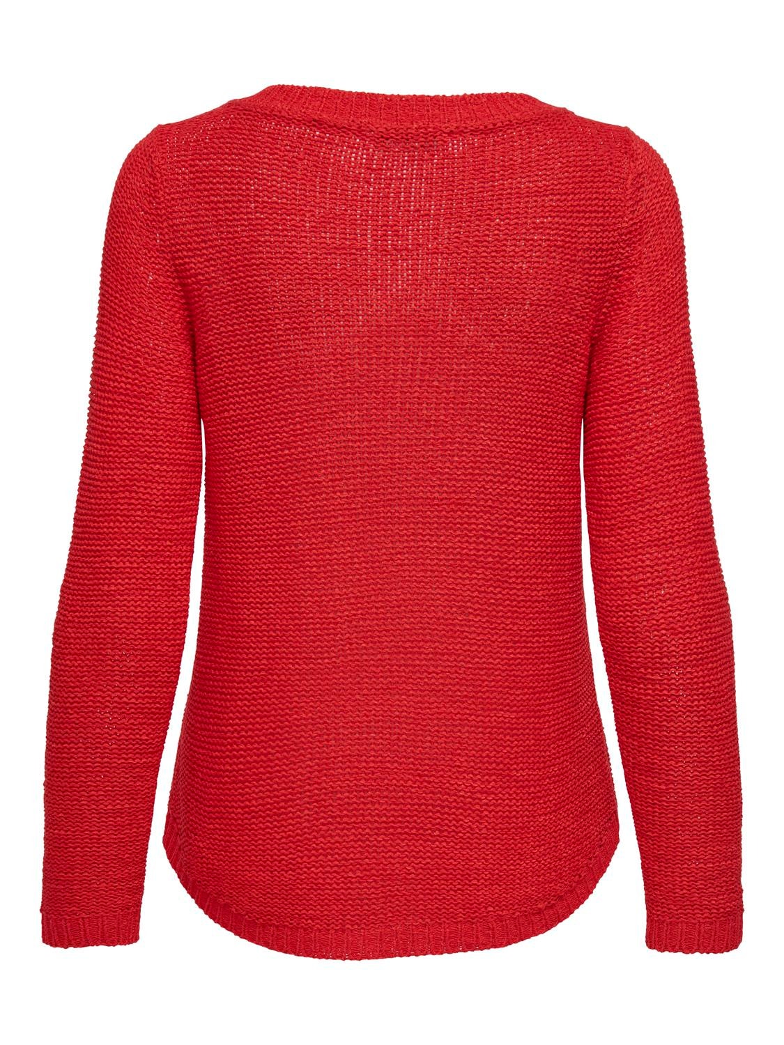 ONLY O-hals Pullover -Flame Scarlet - 15113356