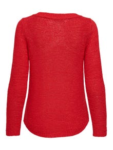 ONLY Solid Strikket pullover -Flame Scarlet - 15113356