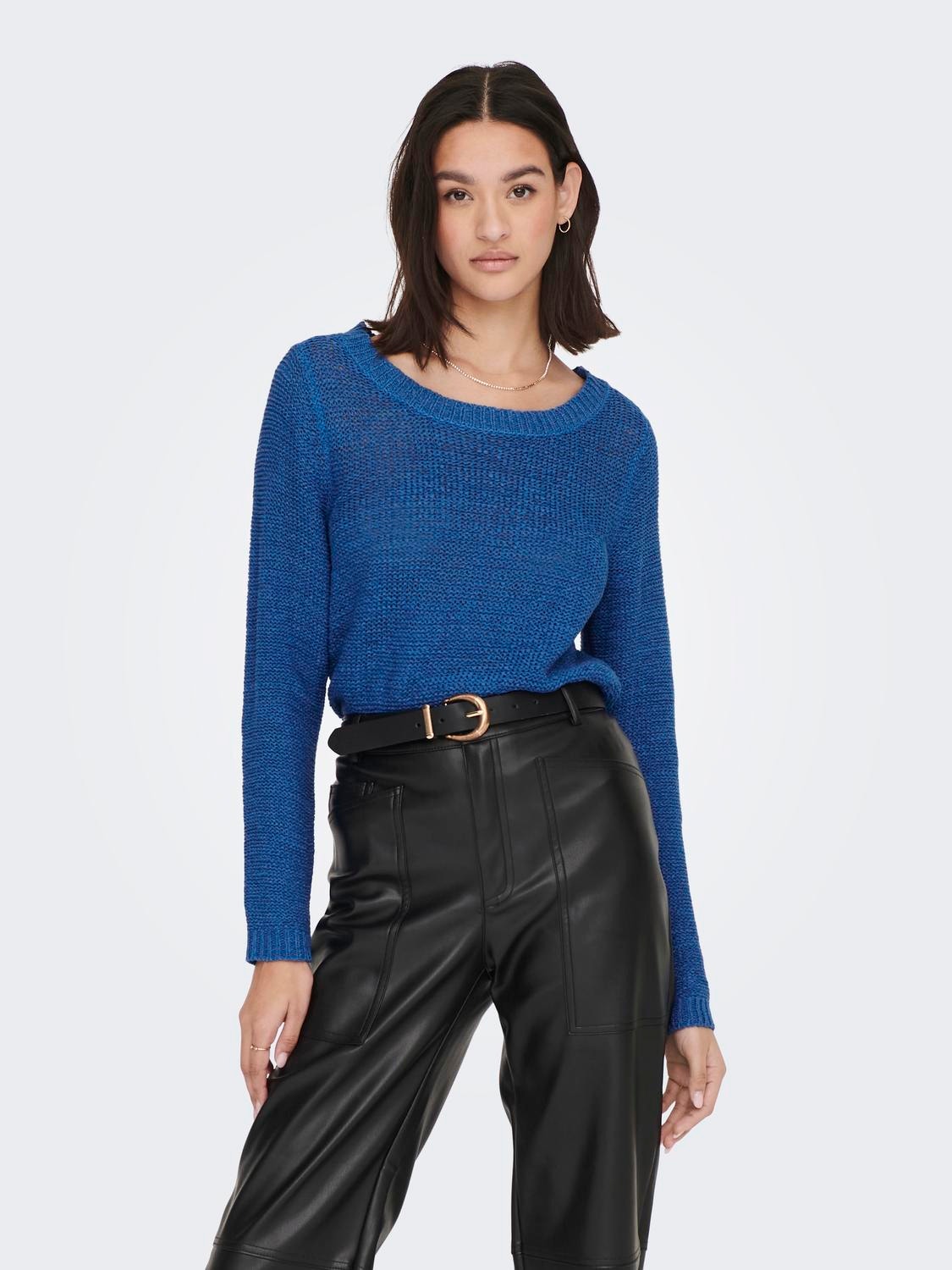 ONLY Texture Knitted Pullover -Directoire Blue - 15113356