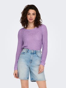 ONLY Enfärgad Stickad tröja -Purple Rose - 15113356