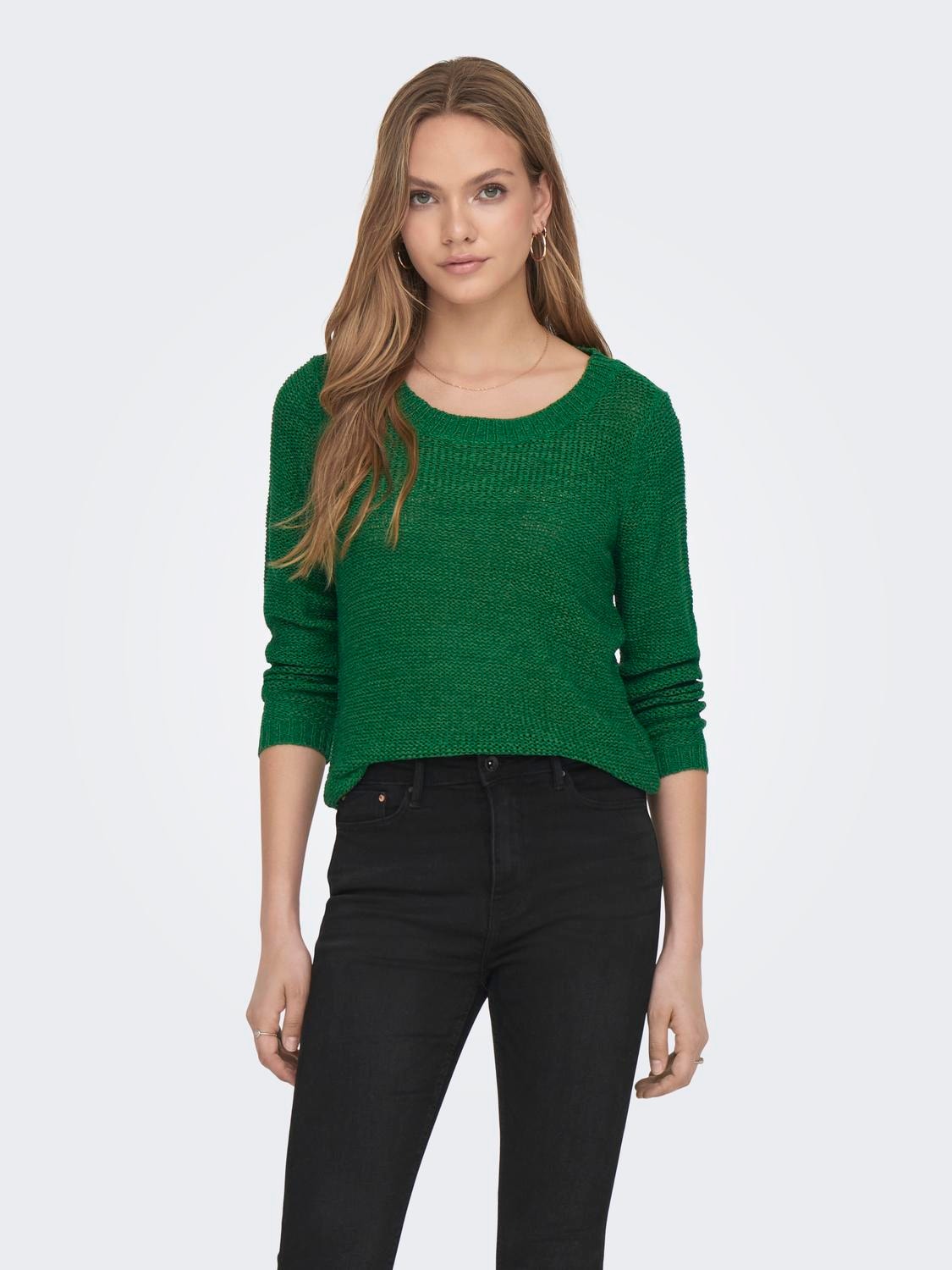 ONLY O-hals Pullover -Abundant Green - 15113356