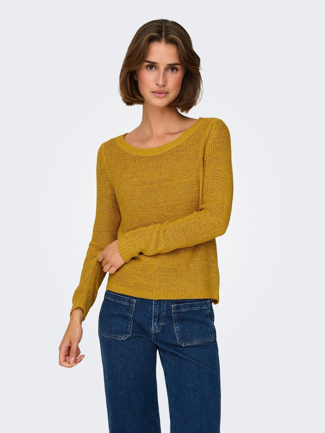 ONLY Solid Strikket pullover -Golden Spice - 15113356