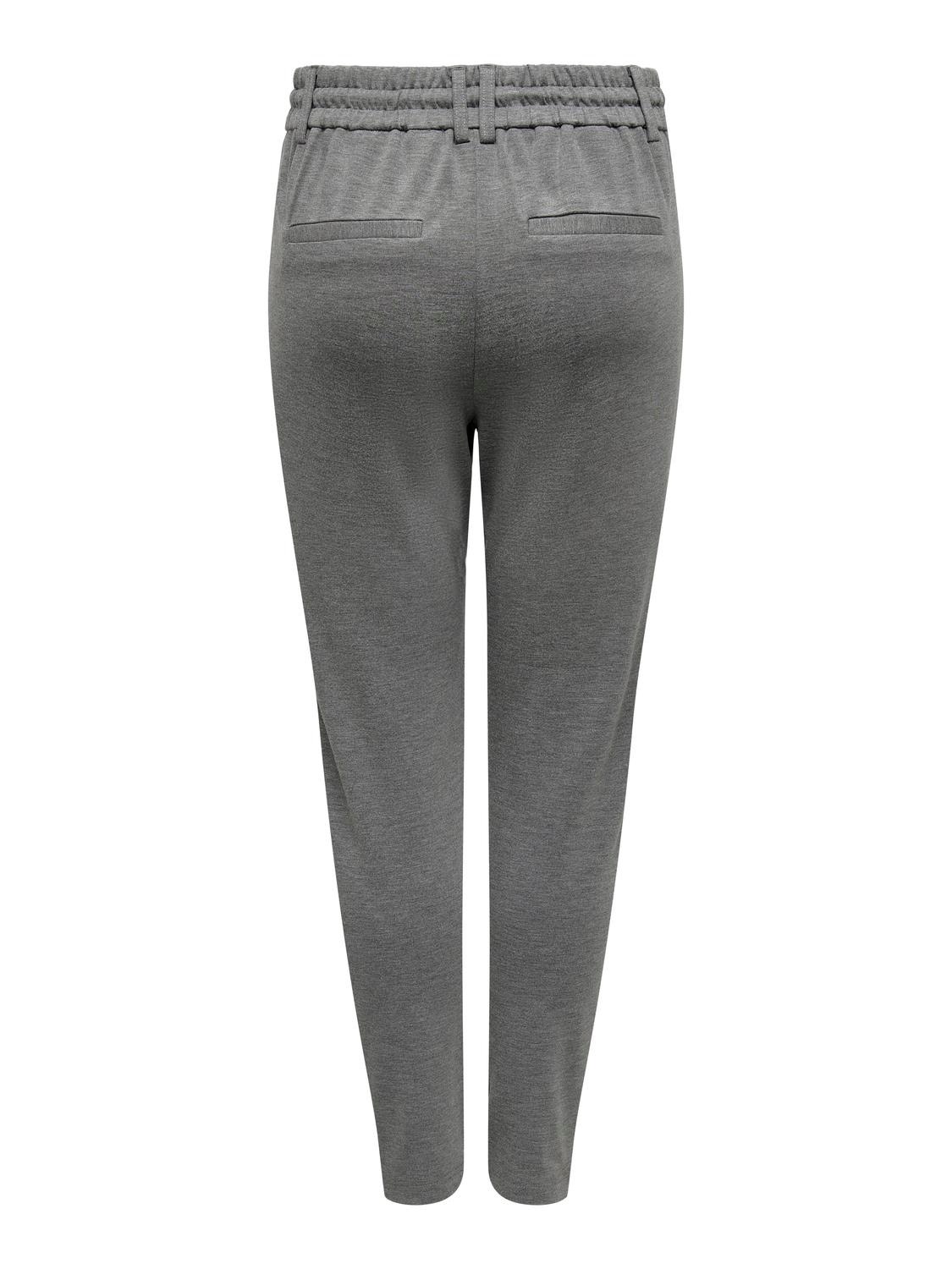 ONLY Enfärgade Byxor -Medium Grey Melange - 15115847