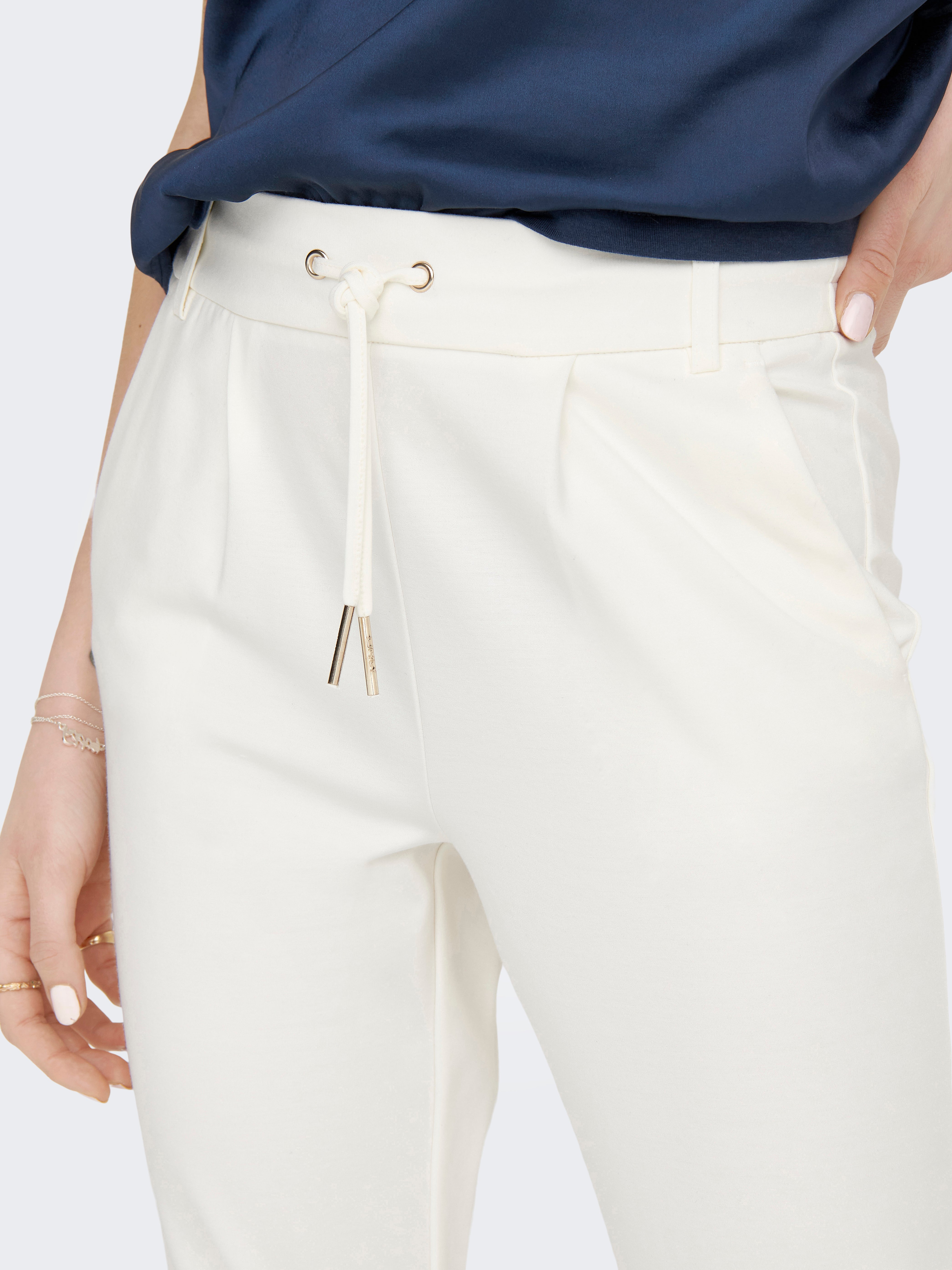 ONLPOPTRASH Mittlere Taille Normal geschnitten Hose | Weiß | ONLY®