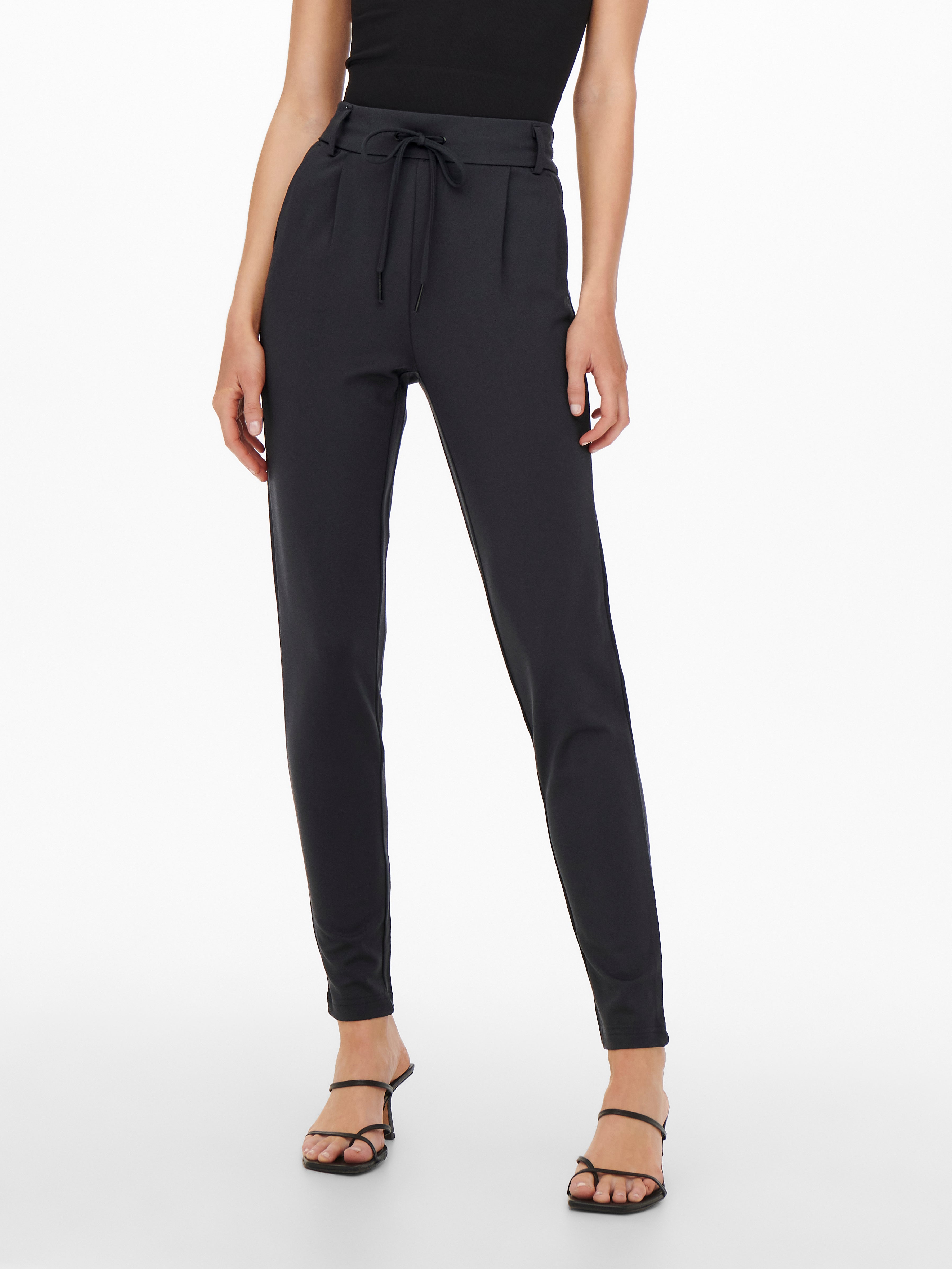 ONLPOPTRASH Mittlere Taille Normal geschnitten Hose | Dunkelgrau 