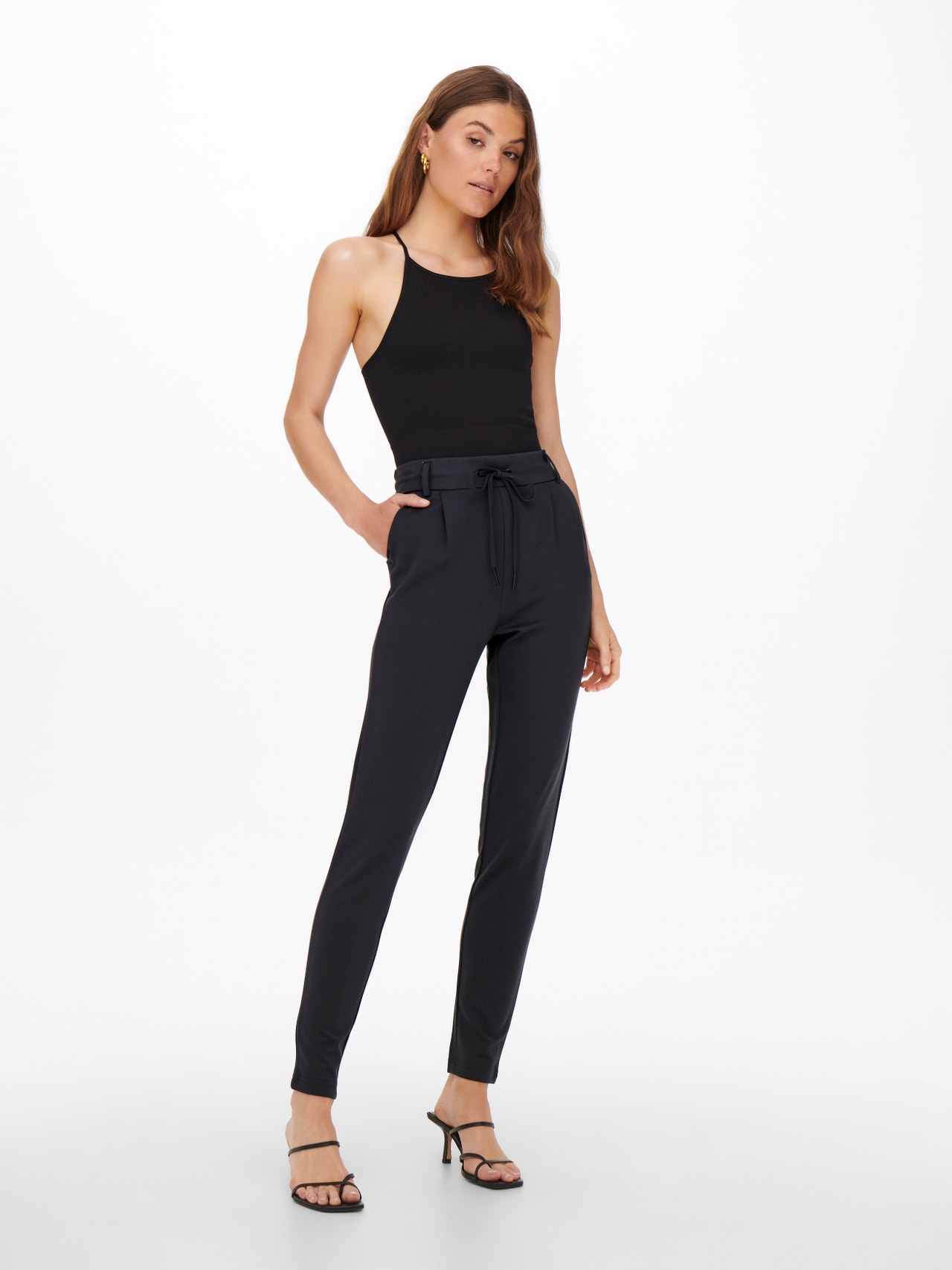 Only Onlpoptrash-Dell Easy Mel Pant PNT, dark grey melange, XL / 34L Only Onlpoptrash-Dell Easy Mel Pant PNT, dark grey melange, XL / 34L