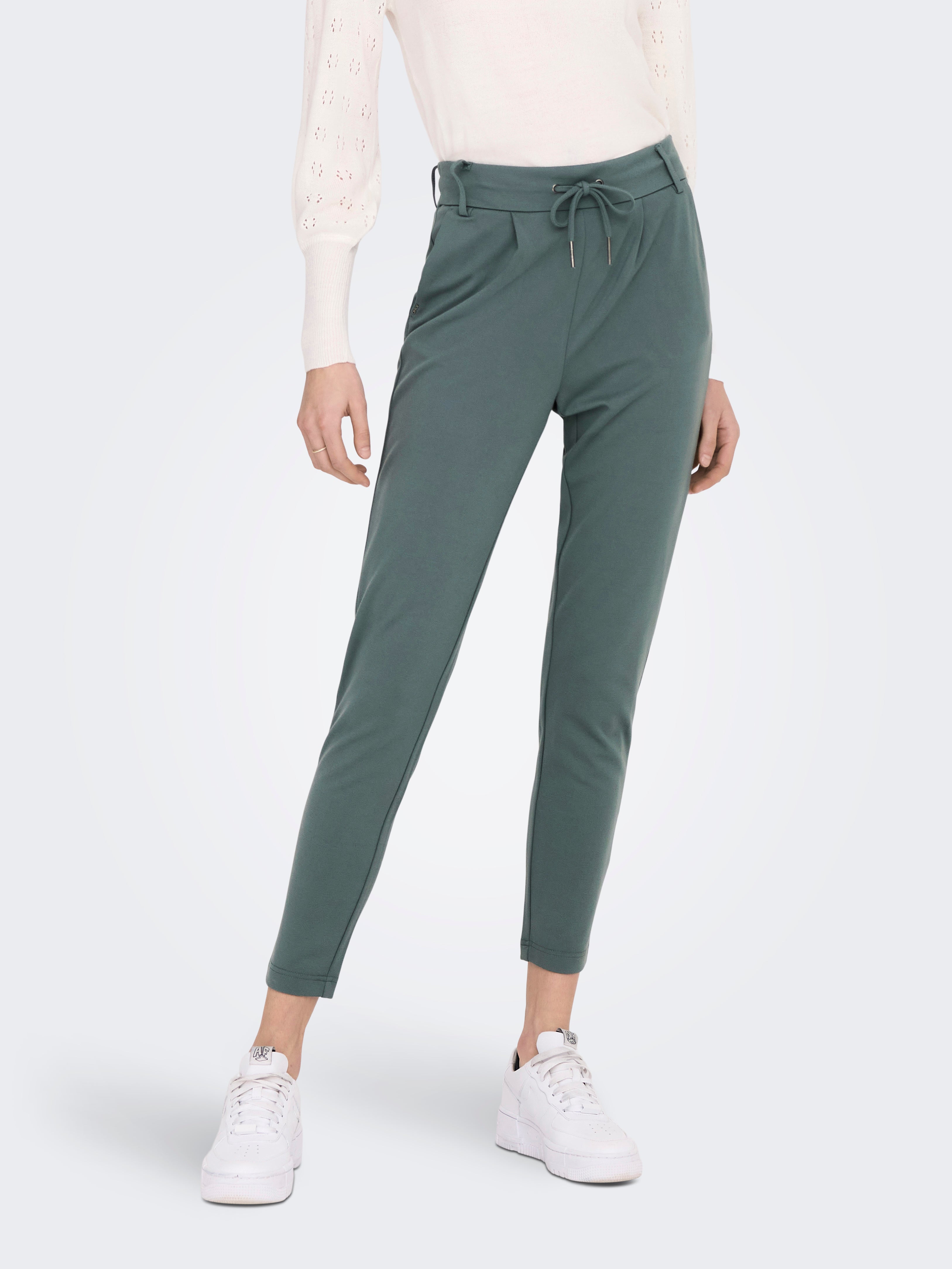 ONLPOPTRASH Mittlere Taille Normal geschnitten Hose | Dunkelgrün 