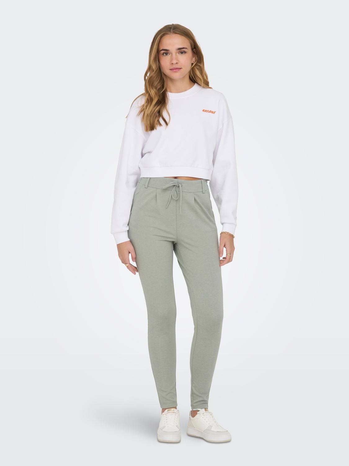 ONLY Poptrash Trousers -Lily Pad - 15115847