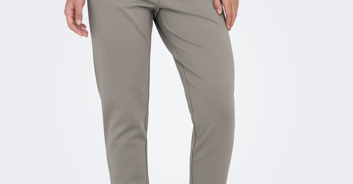 ONLPOPTRASH Mittlere Taille Normal geschnitten Hose | Mittelgrau  