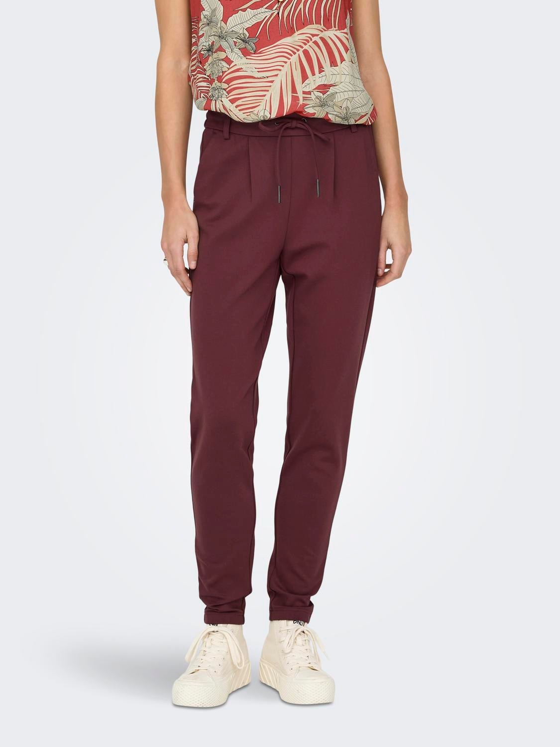 ONLY Poptrash Trousers -Red Mahogany - 15115847